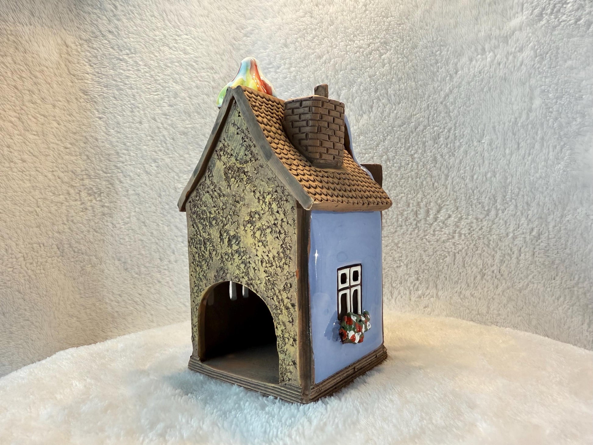 Christmas Ceramic House Collection - Handmade Collectible Miniature, Candle Holder, Room Decoration, Home Decor