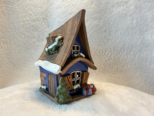 Christmas Ceramic House Collection - Handmade Collectible Miniature, Candle Holder, Room Decoration, Home Decor