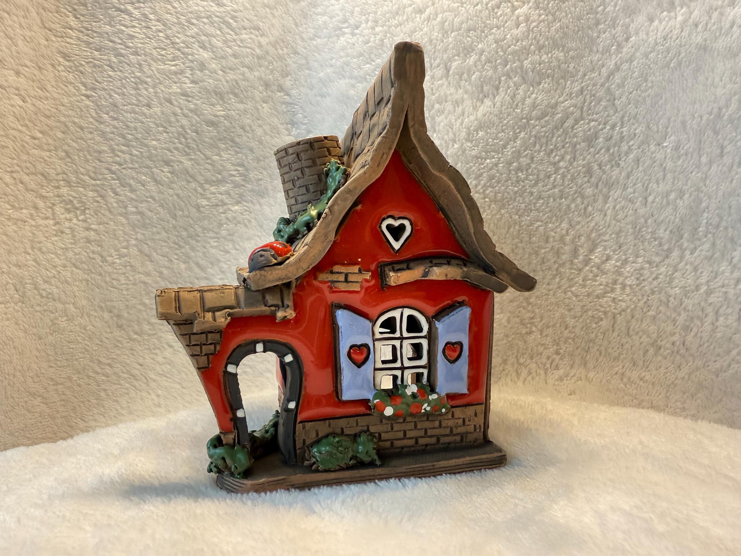 Christmas Ceramic House Collection - Handmade Collectible Miniature, Candle Holder, Room Decoration, Home Decor