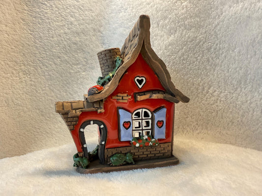 Christmas Ceramic House Collection - Handmade Collectible Miniature, Candle Holder, Room Decoration, Home Decor