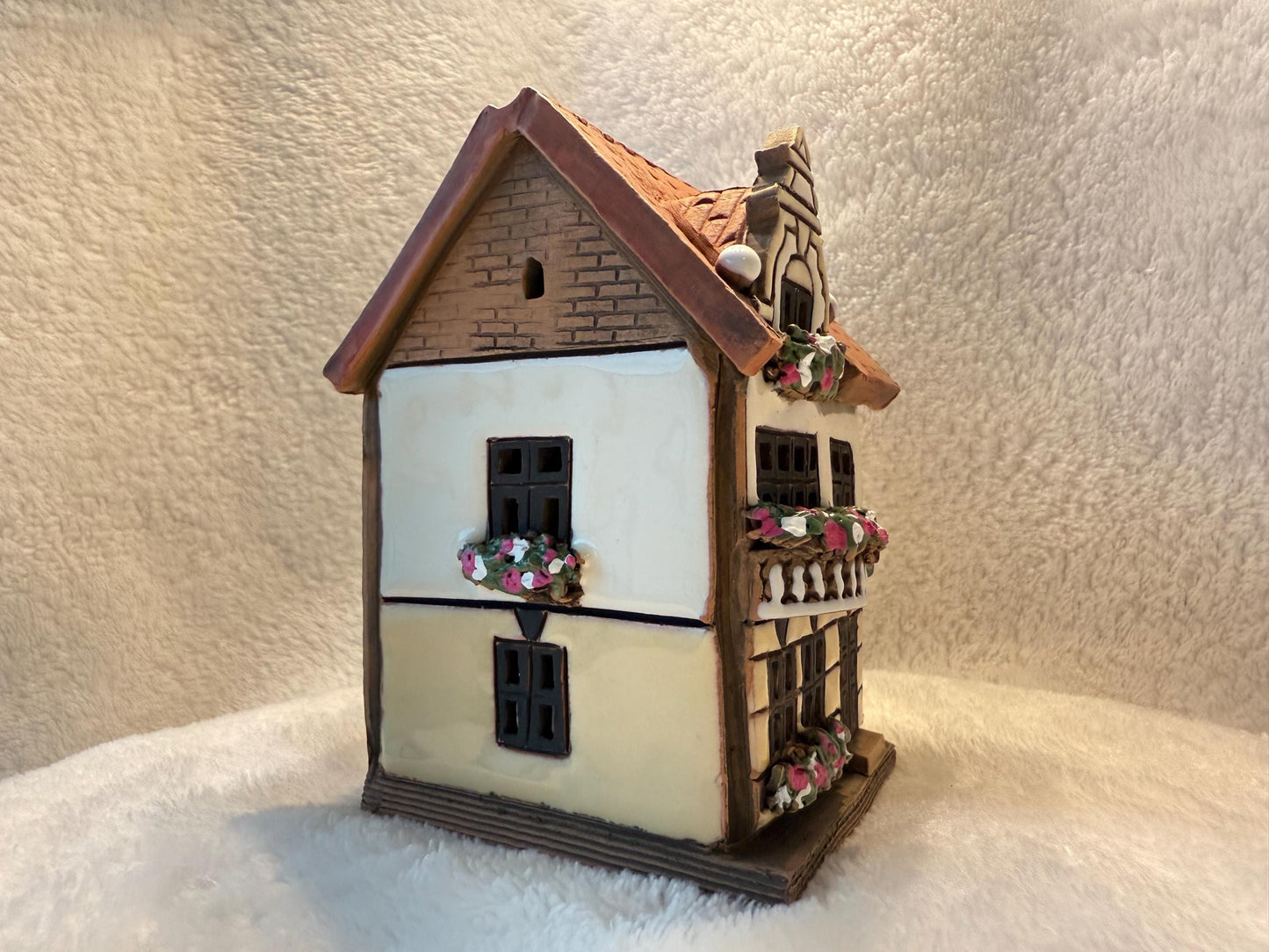 Christmas Ceramic House Collection - Handmade Collectible Miniature, Candle Holder, Room Decoration, Home Decor (R26)