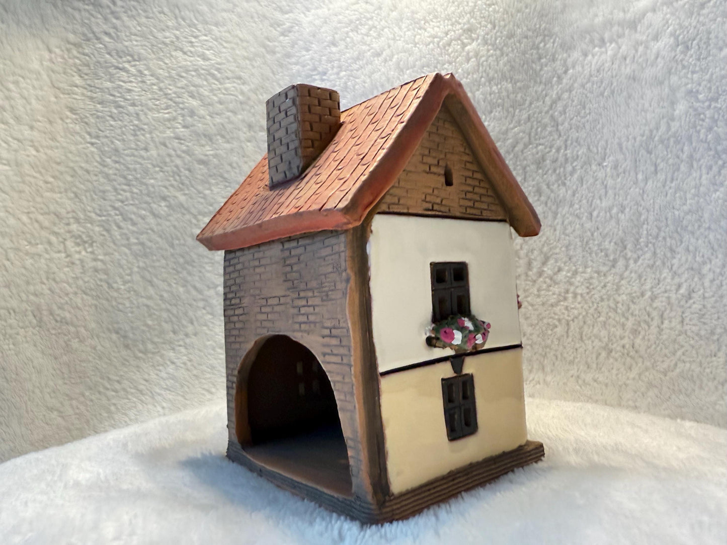 Christmas Ceramic House Collection - Handmade Collectible Miniature, Candle Holder, Room Decoration, Home Decor (R26)