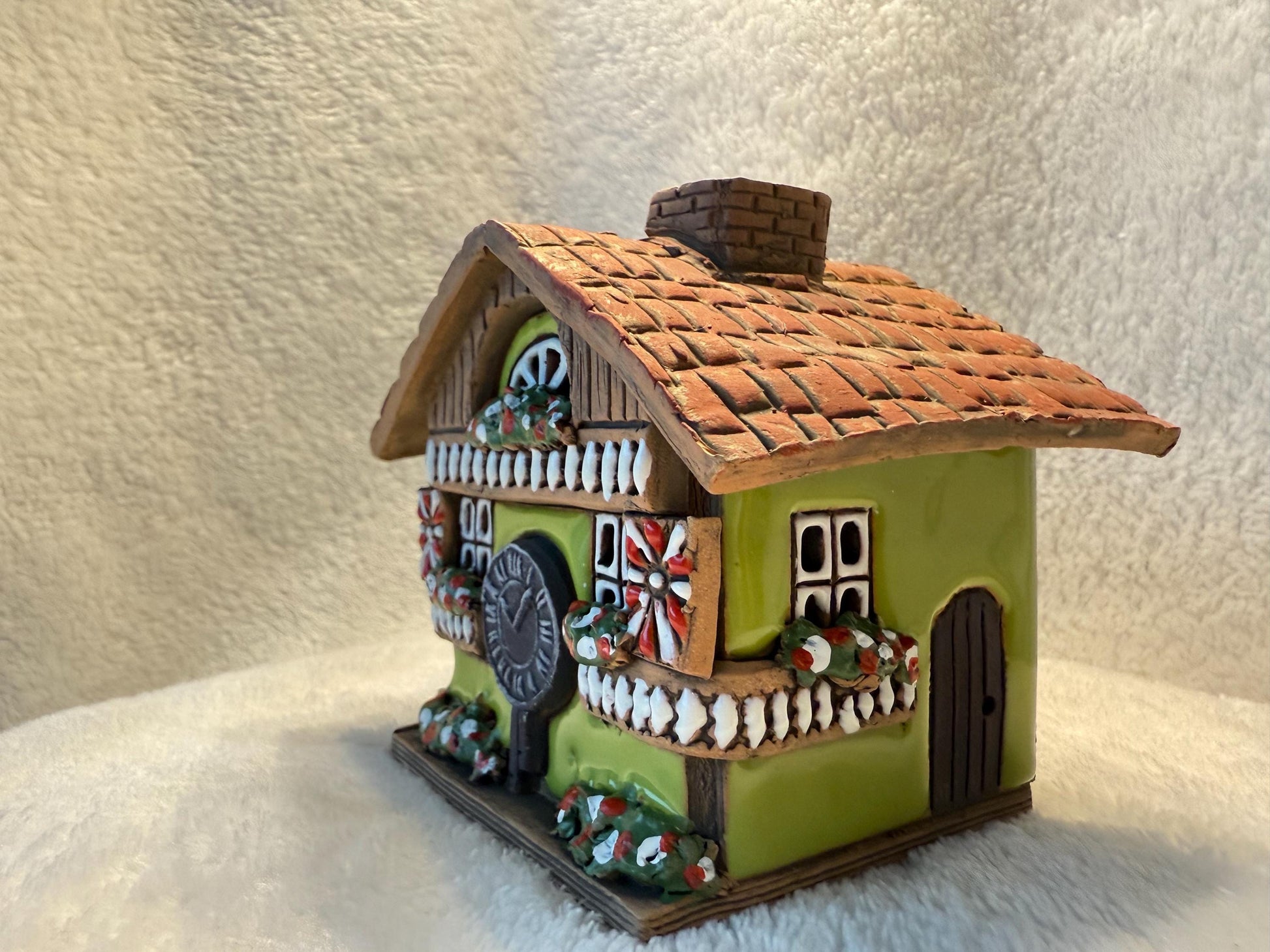 Christmas Ceramic House Collection - Handmade Collectible Miniature, Candle Holder, Room Decoration, Home Decor