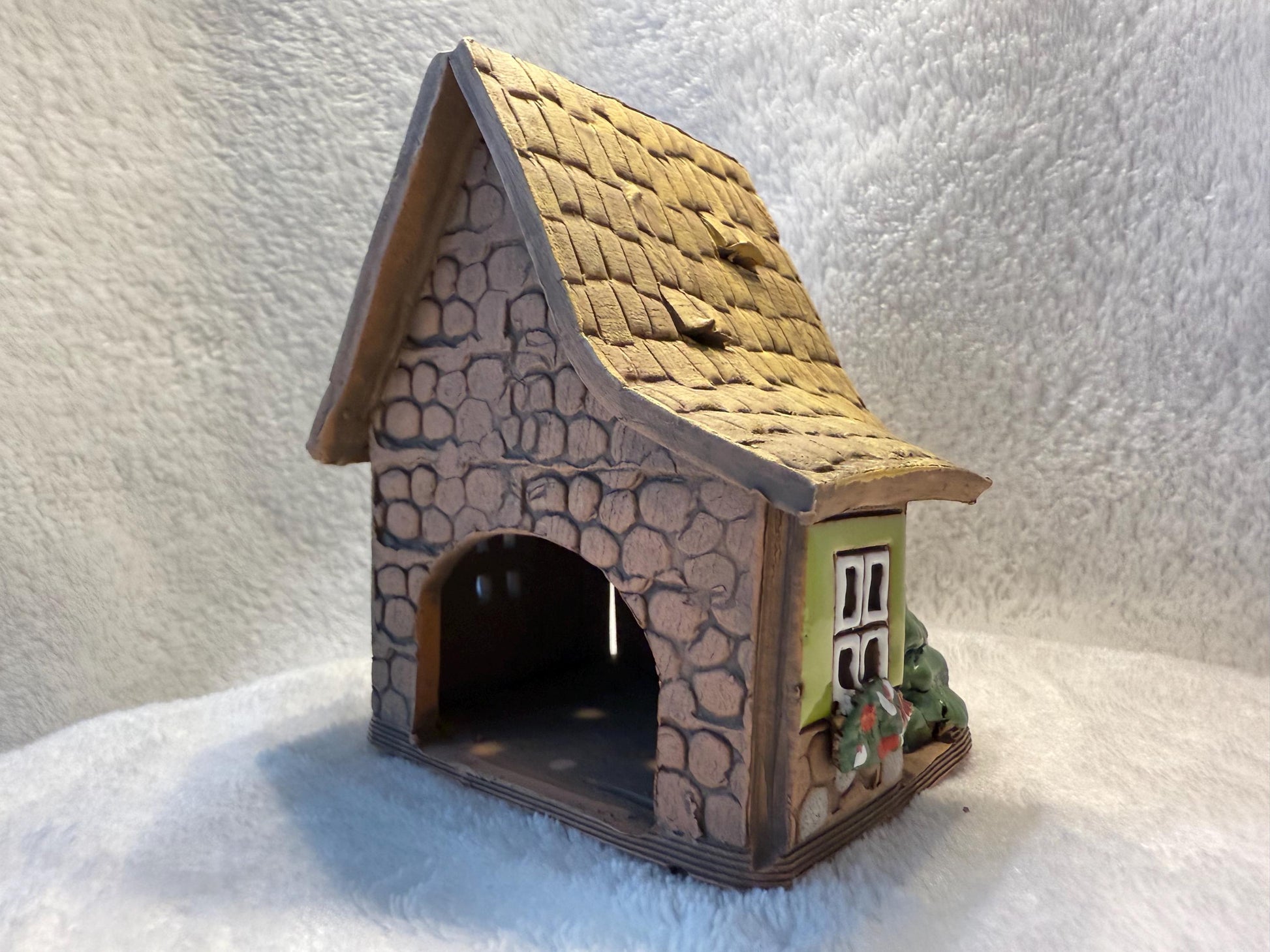 Christmas Ceramic House Collection - Handmade Collectible Miniature, Candle Holder, Room Decoration, Home Decor