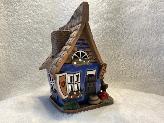 Christmas Ceramic House Collection - Handmade Collectible Miniature, Candle Holder, Room Decoration, Home Decor