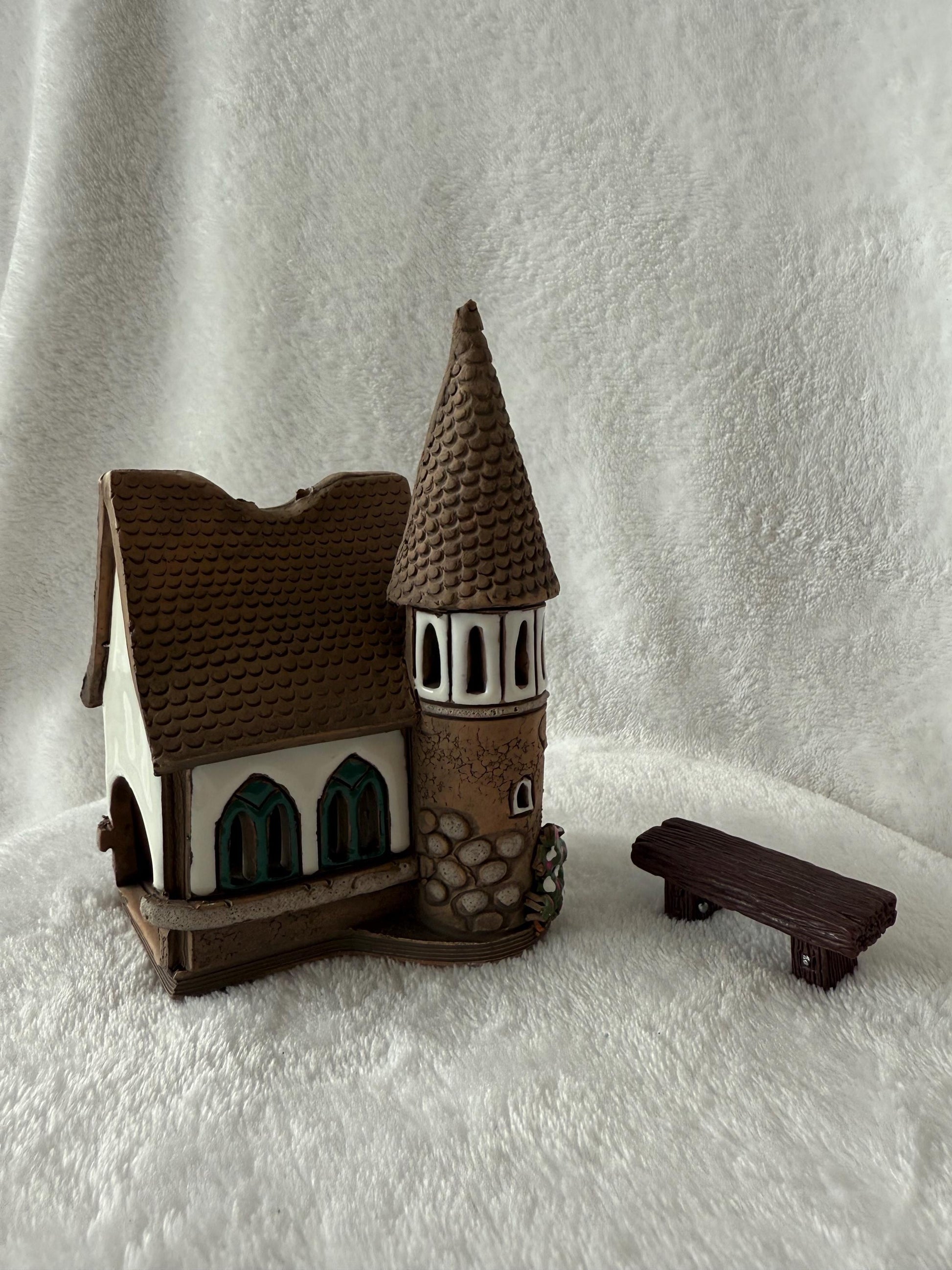 Christmas Ceramic House Collection - Handmade Collectible Miniature, Candle Holder, Room Decoration, Home Decor (R74)