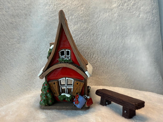 Christmas Ceramic House Collection - Handmade Collectible Miniature, Candle Holder, Room Decoration, Home Decor