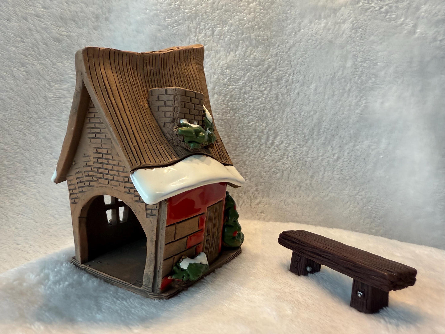 Christmas Ceramic House Collection - Handmade Collectible Miniature, Candle Holder, Room Decoration, Home Decor