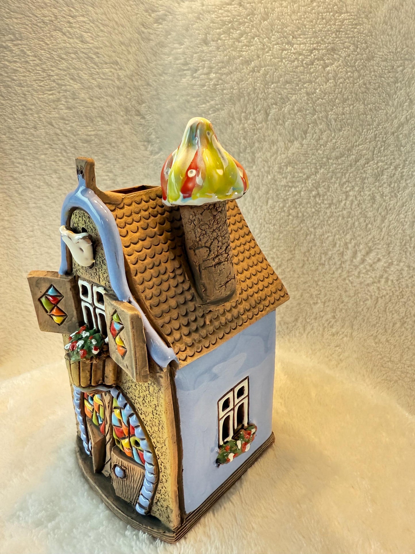 Christmas Ceramic House Collection - Handmade Collectible Miniature, Candle Holder, Room Decoration, Home Decor