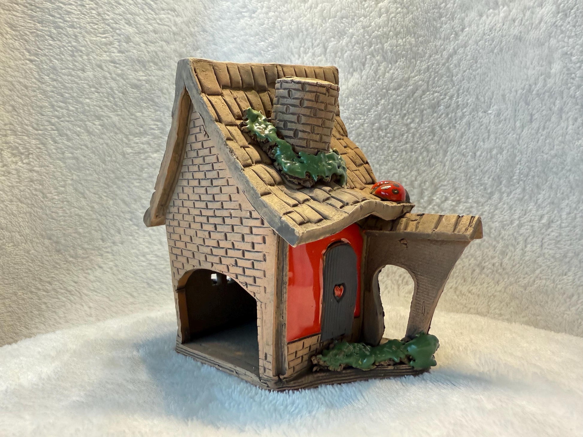 Christmas Ceramic House Collection - Handmade Collectible Miniature, Candle Holder, Room Decoration, Home Decor