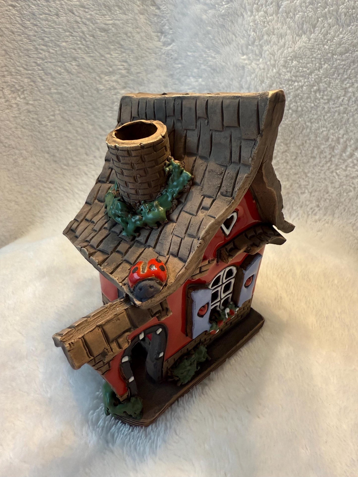 Christmas Ceramic House Collection - Handmade Collectible Miniature, Candle Holder, Room Decoration, Home Decor