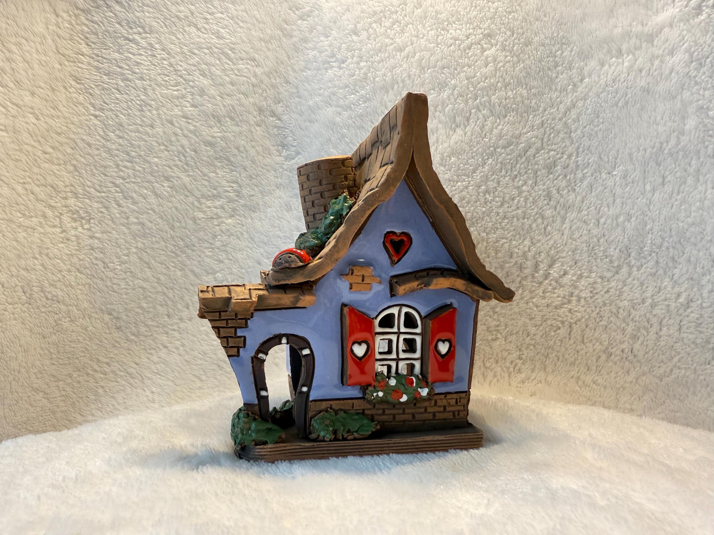 Christmas Ceramic House Collection - Handmade Collectible Miniature, Candle Holder, Room Decoration, Home Decor