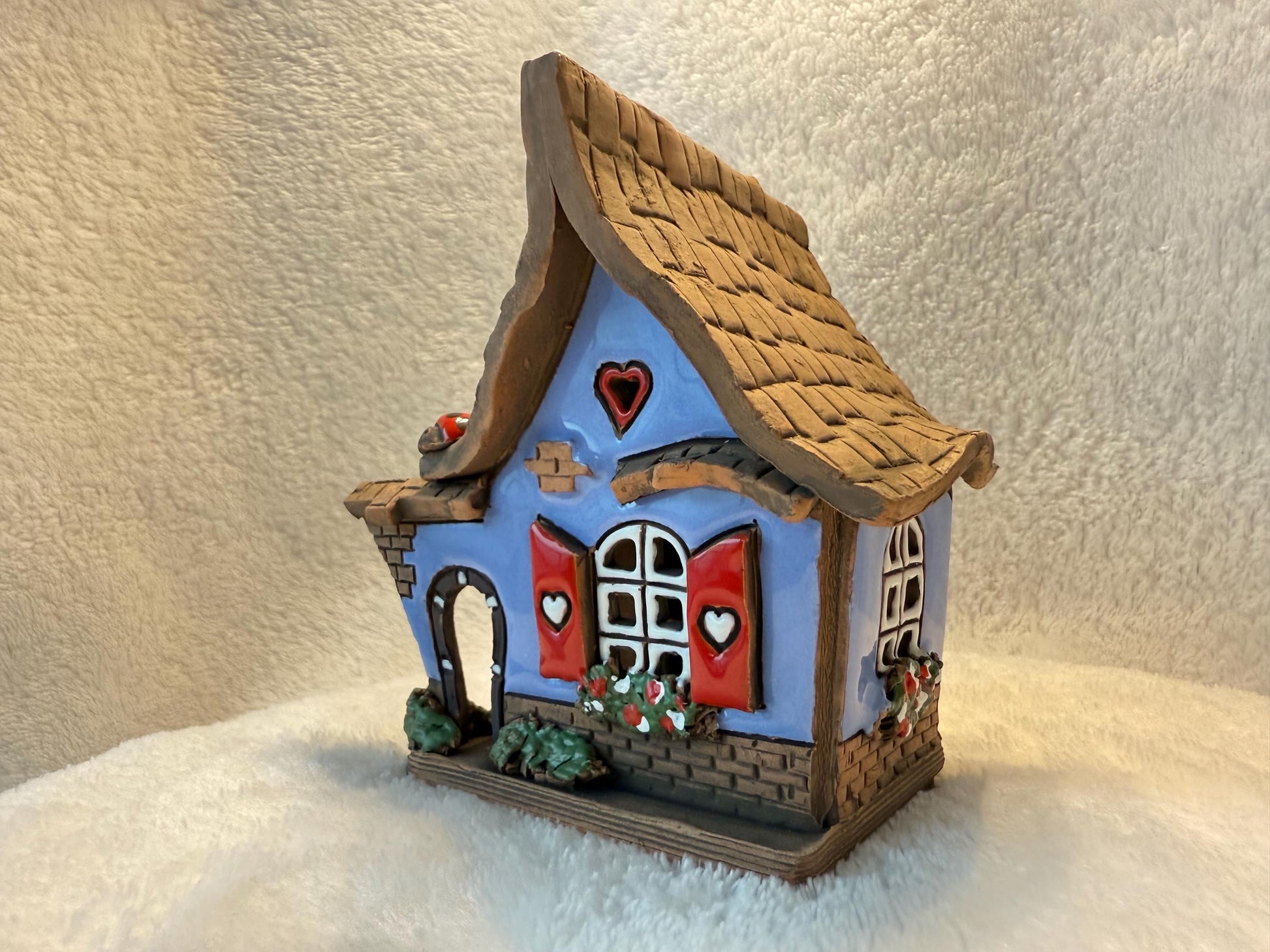 Christmas Ceramic House Collection - Handmade Collectible Miniature, Candle Holder, Room Decoration, Home Decor