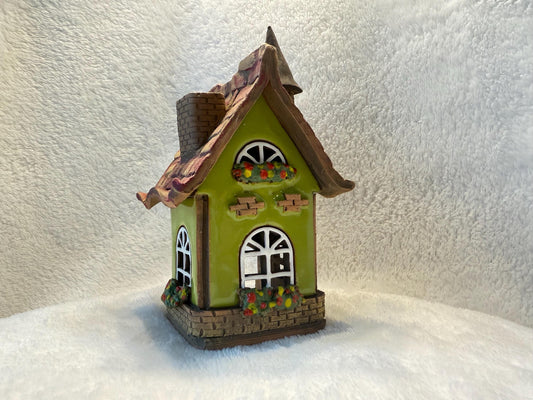 Christmas Ceramic House Collection - Handmade Collectible Miniature, Candle Holder, Room Decoration, Home Decor