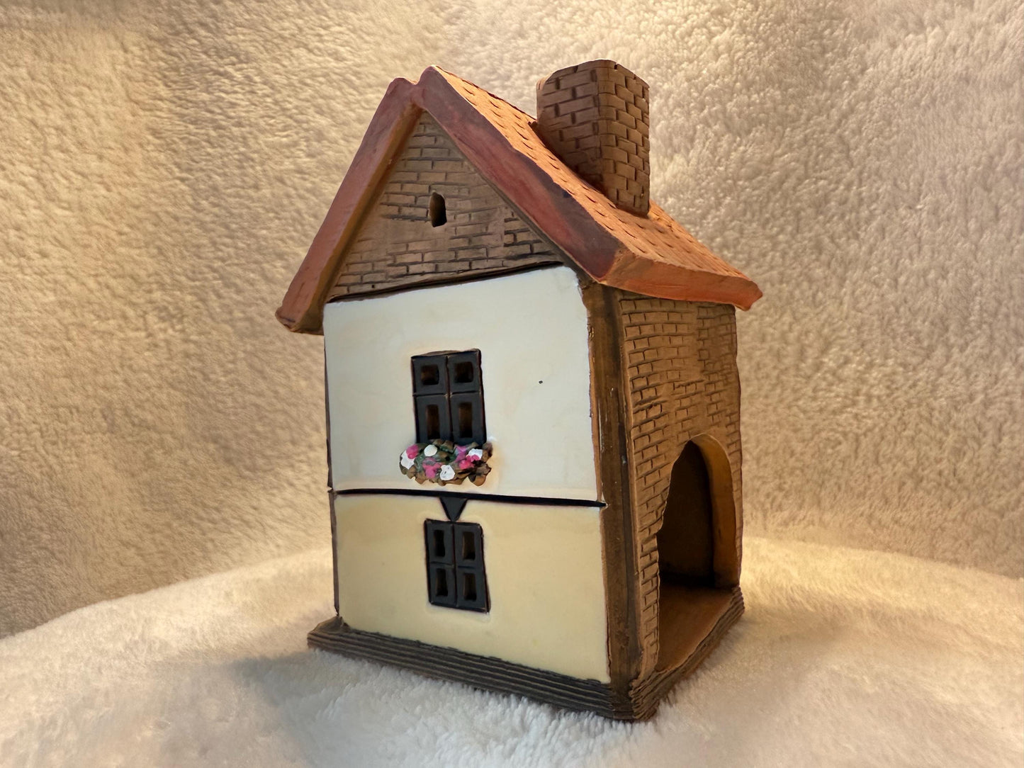 Christmas Ceramic House Collection - Handmade Collectible Miniature, Candle Holder, Room Decoration, Home Decor (R26)