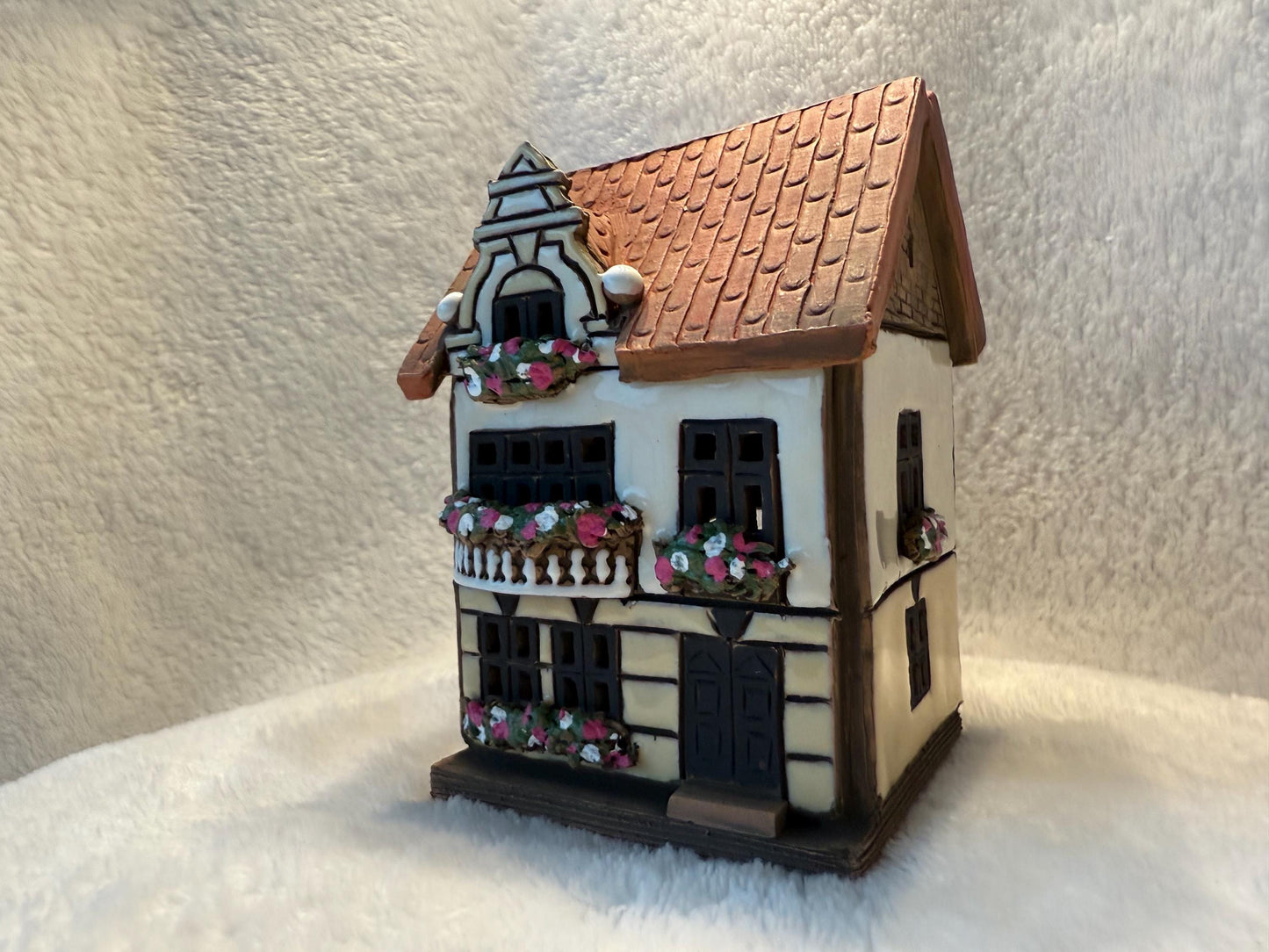 Christmas Ceramic House Collection - Handmade Collectible Miniature, Candle Holder, Room Decoration, Home Decor (R26)