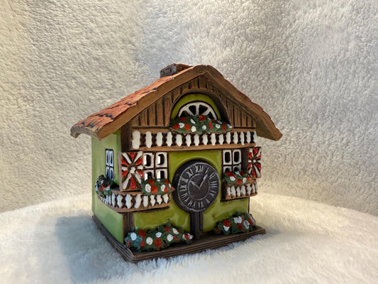 Christmas Ceramic House Collection - Handmade Collectible Miniature, Candle Holder, Room Decoration, Home Decor