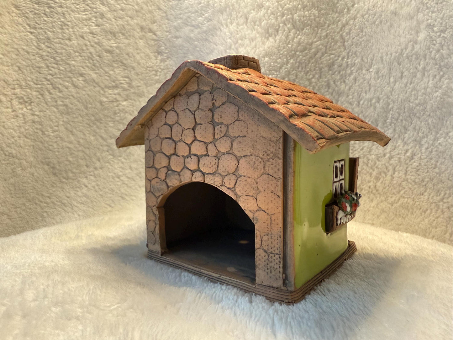 Christmas Ceramic House Collection - Handmade Collectible Miniature, Candle Holder, Room Decoration, Home Decor