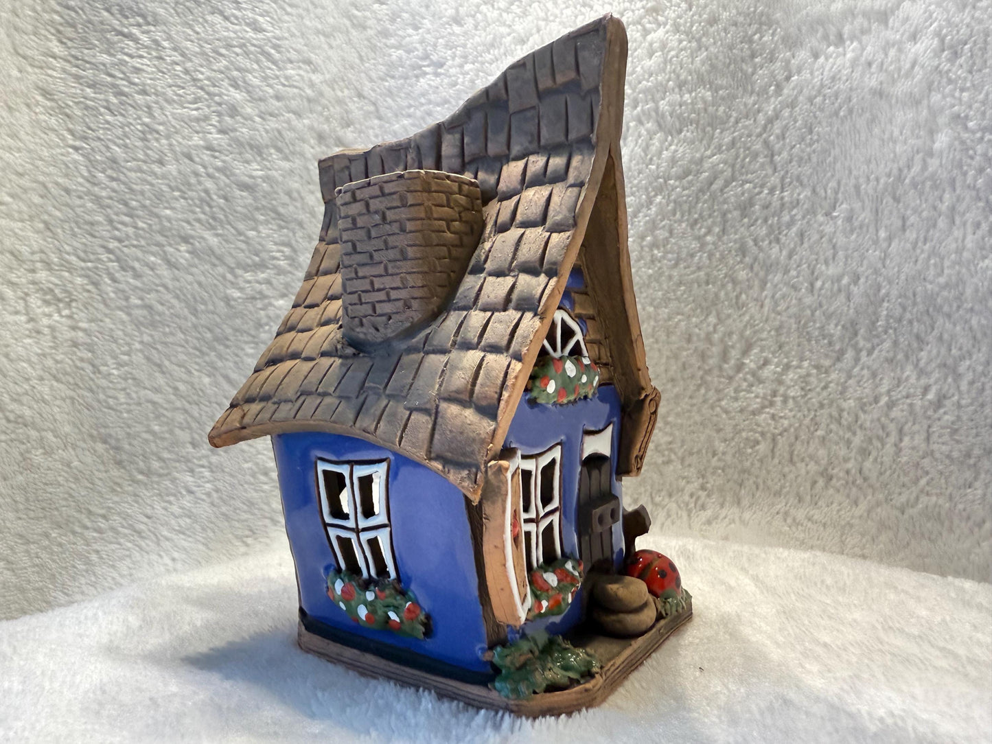 Christmas Ceramic House Collection - Handmade Collectible Miniature, Candle Holder, Room Decoration, Home Decor