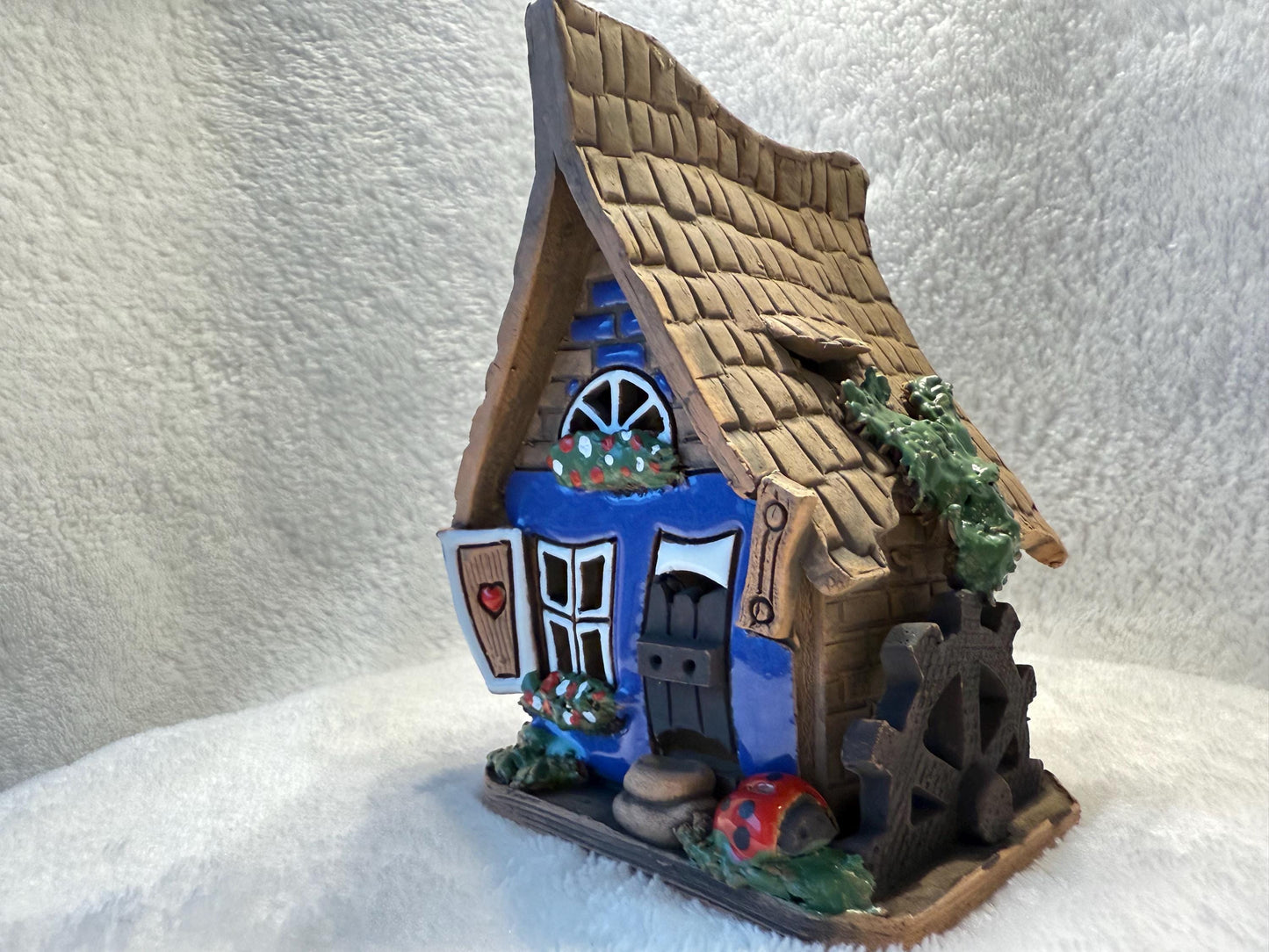 Christmas Ceramic House Collection - Handmade Collectible Miniature, Candle Holder, Room Decoration, Home Decor