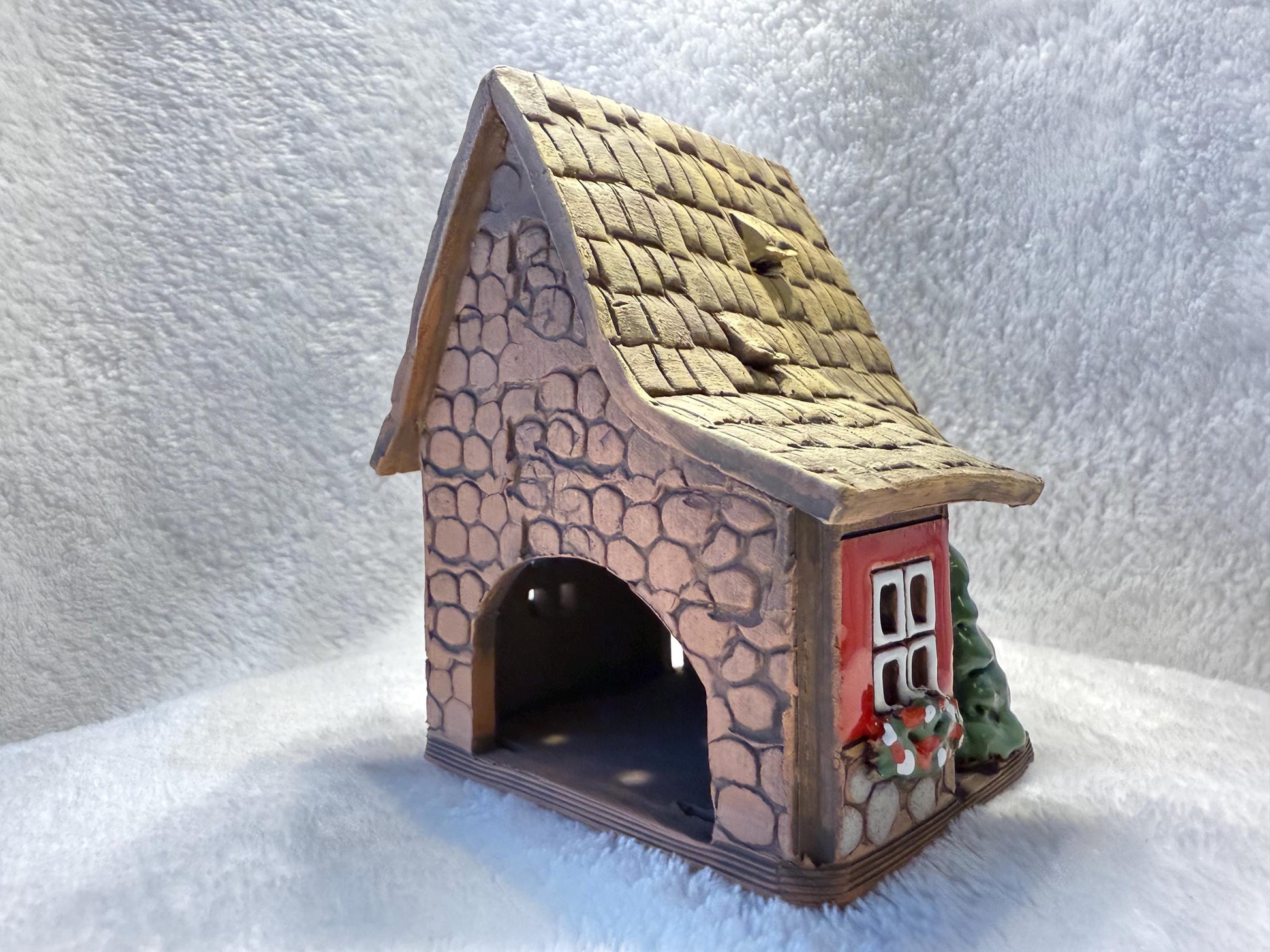 Christmas Ceramic House Collection - Handmade Collectible Miniature, Candle Holder, Room Decoration, Home Decor (R89)