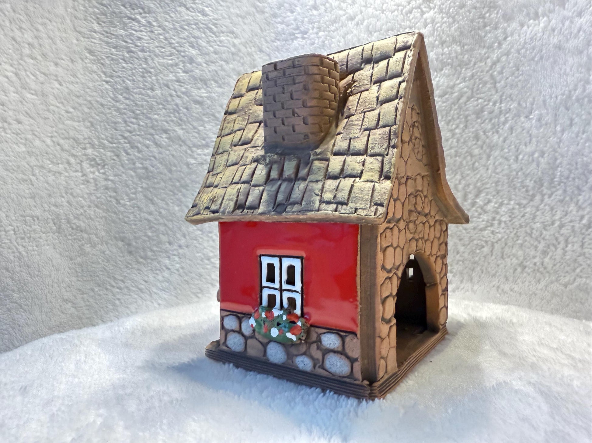 Christmas Ceramic House Collection - Handmade Collectible Miniature, Candle Holder, Room Decoration, Home Decor (R89)