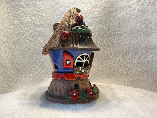 Christmas Ceramic House Collection - Handmade Collectible Miniature, Candle Holder, Room Decoration, Home Decor