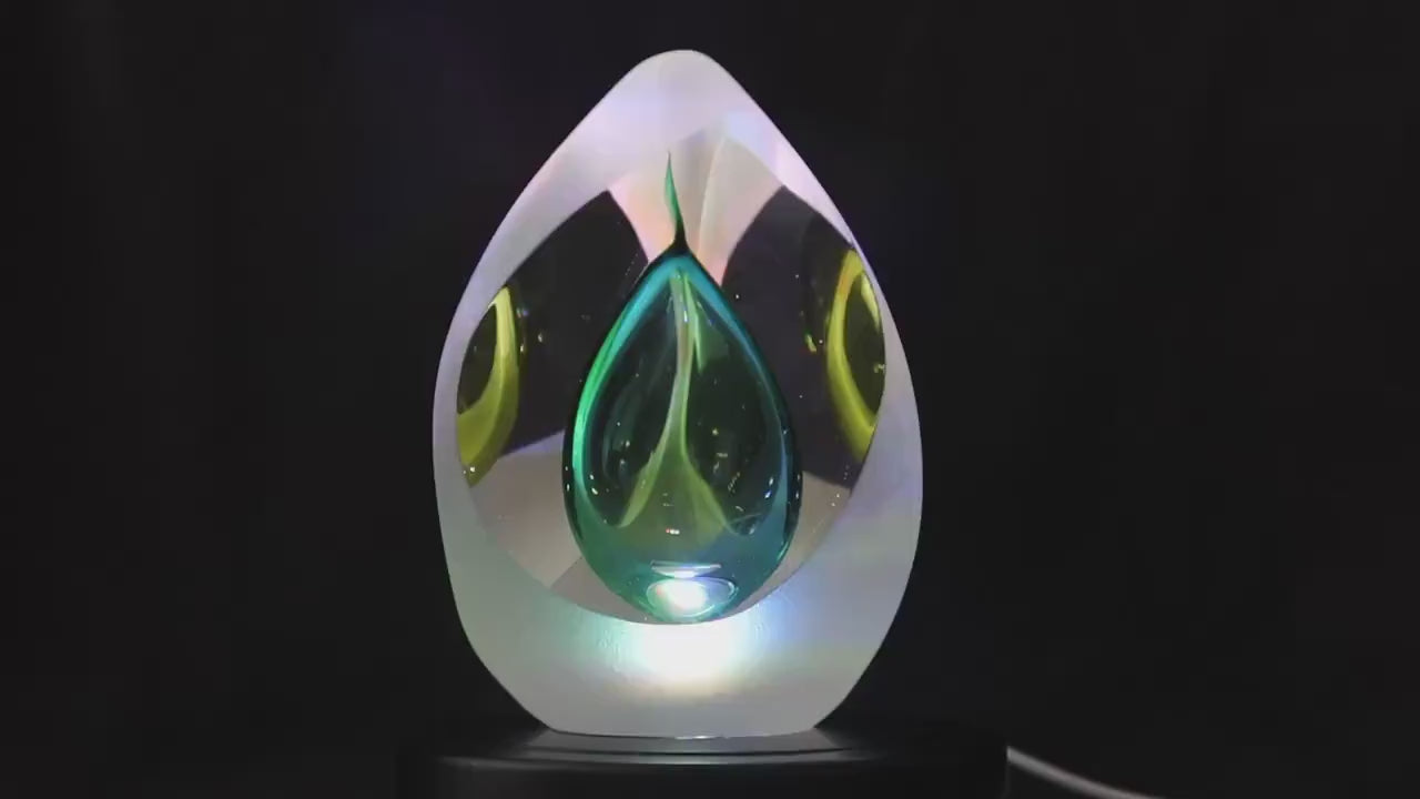 Handmade Blown Art Glass Shaped Sculpture