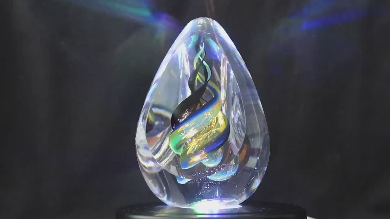 Handmade Blown Art Glass Shaped Sculpture