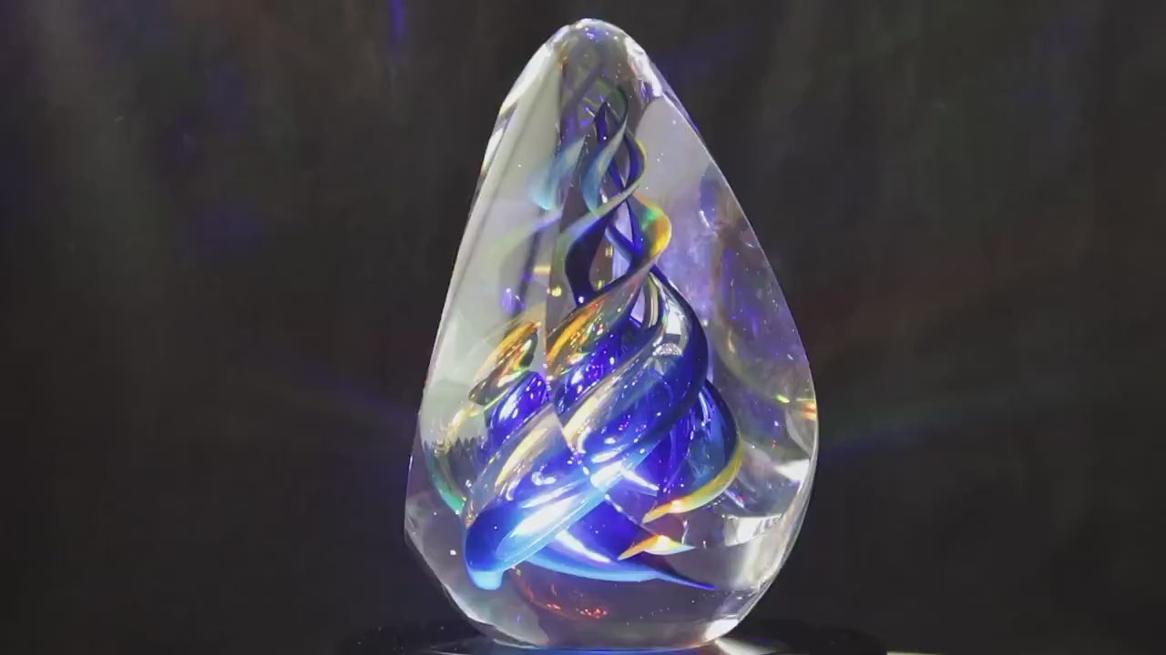 Handmade Blown Art Glass Shaped Sculpture